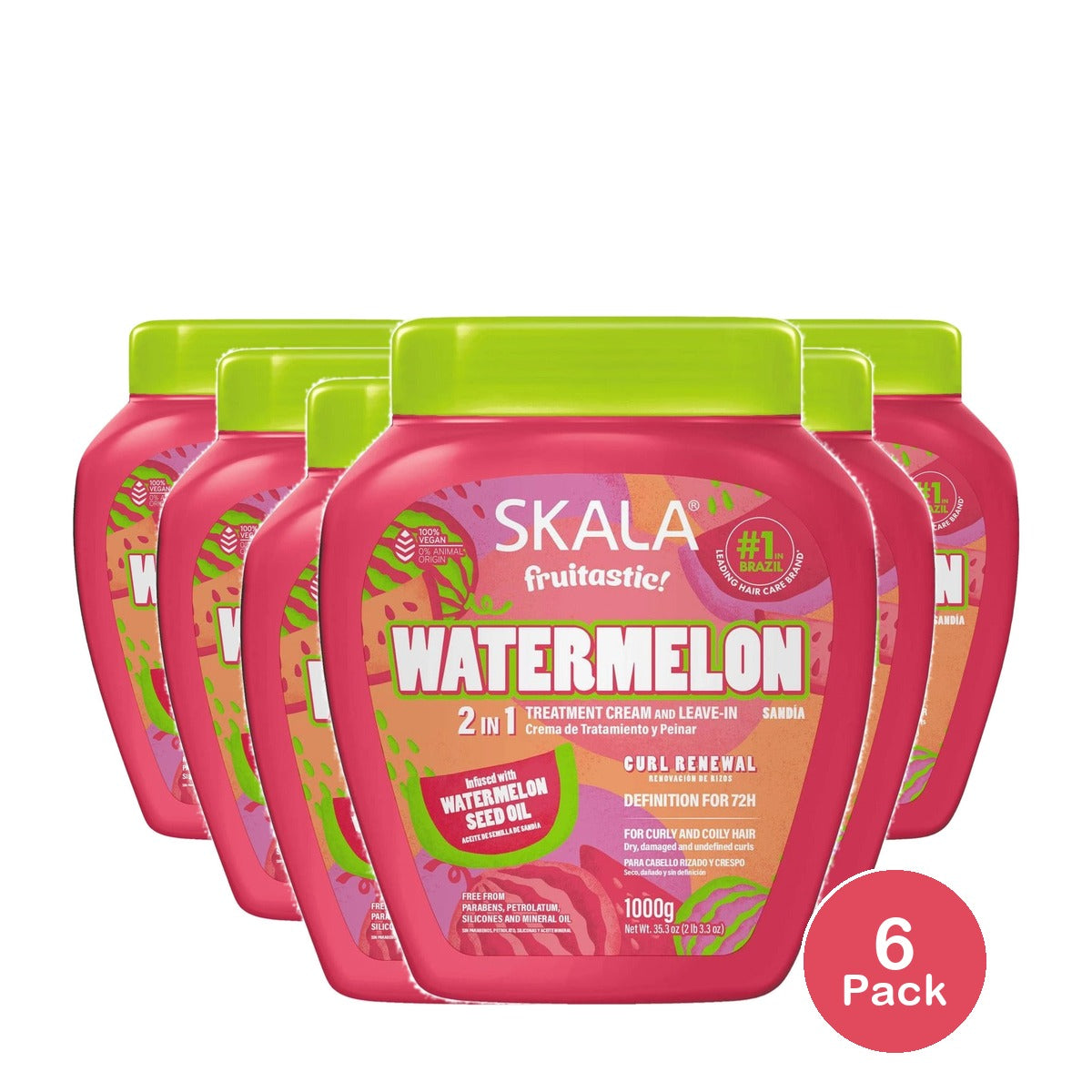 SKALA Fruitastic Watermelon 2-in-1 Treatment Cream 35.2 Oz (Pack of 6)