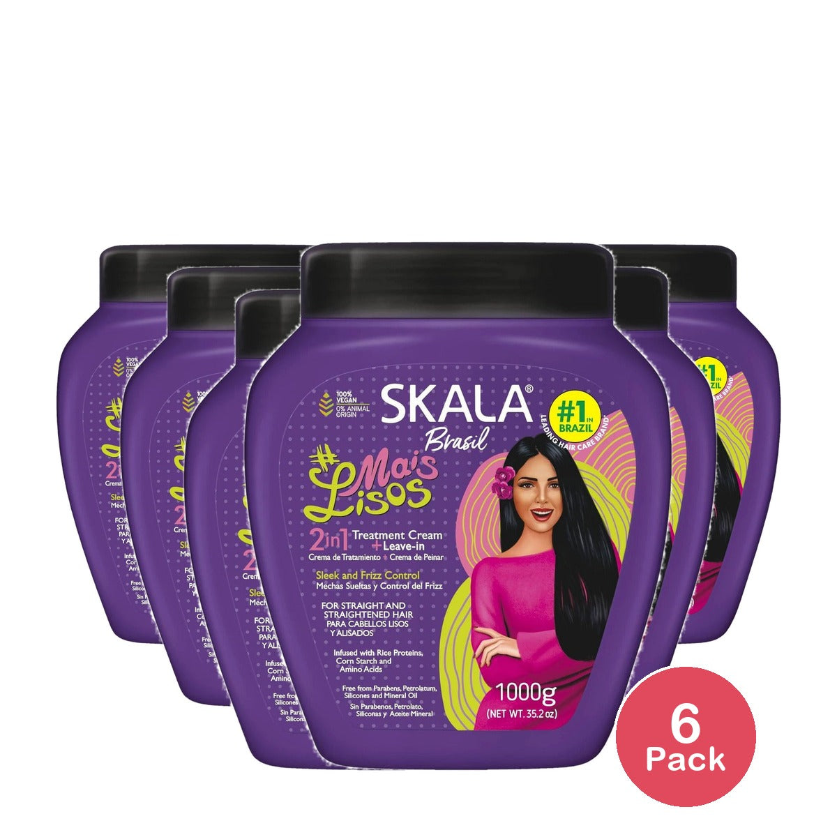 Skala Mais Lisos 2-in-1 Treatment Cream 35.2 Oz (Pack of 6)