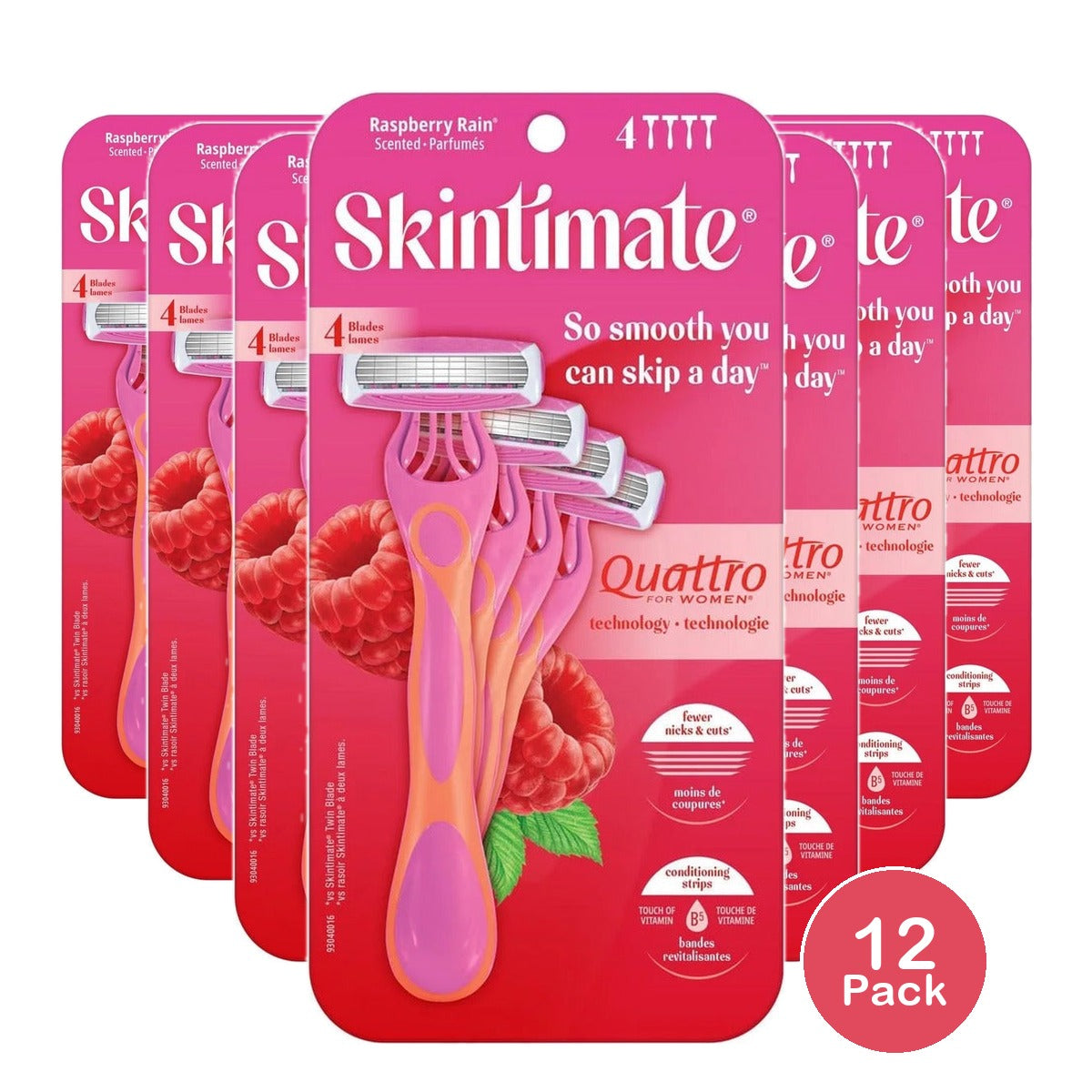 Skintimate Raspberry Rain Women's Razors (Pack of 12)