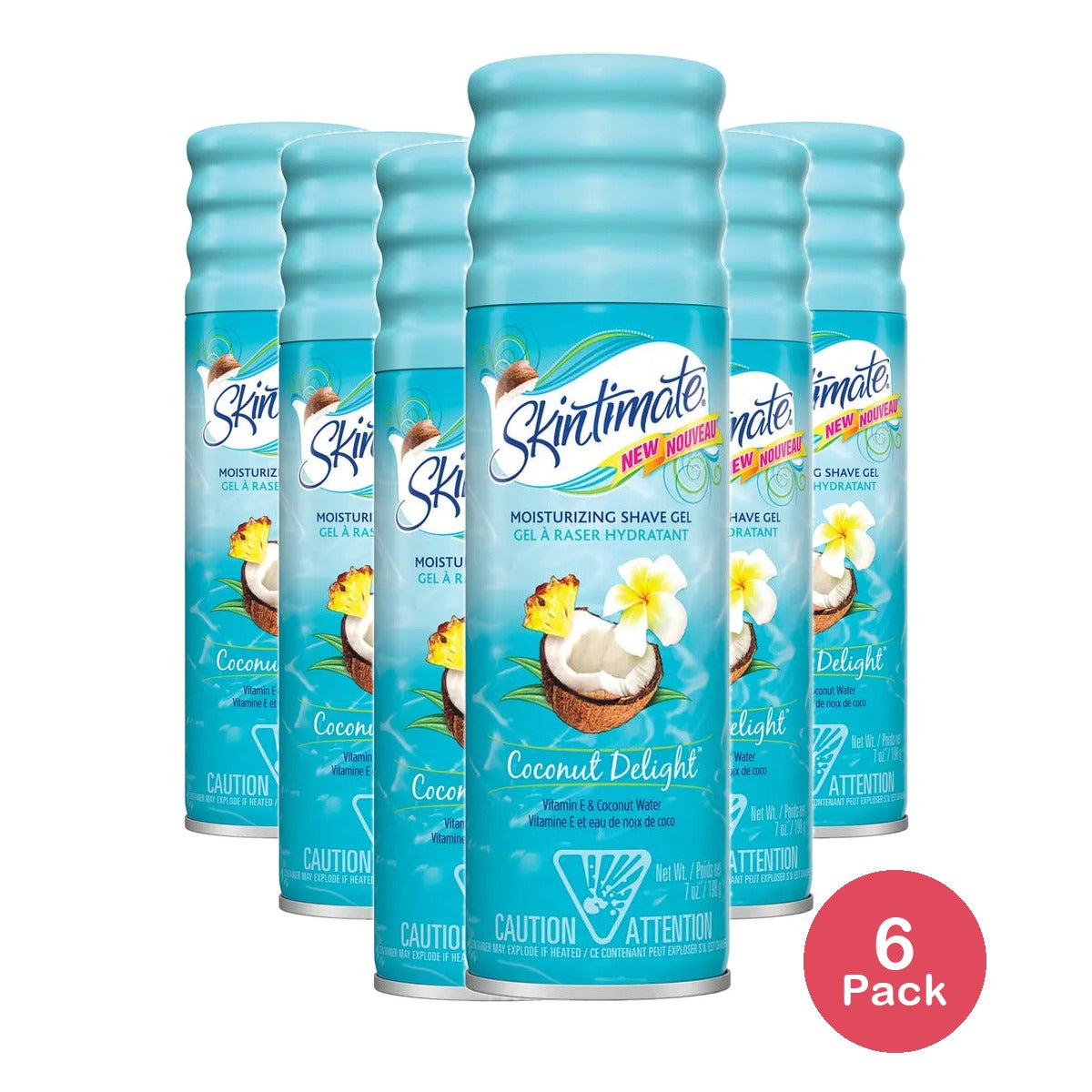 Skintimate Shave Gel Coconut 7 oz (Pack of 6)
