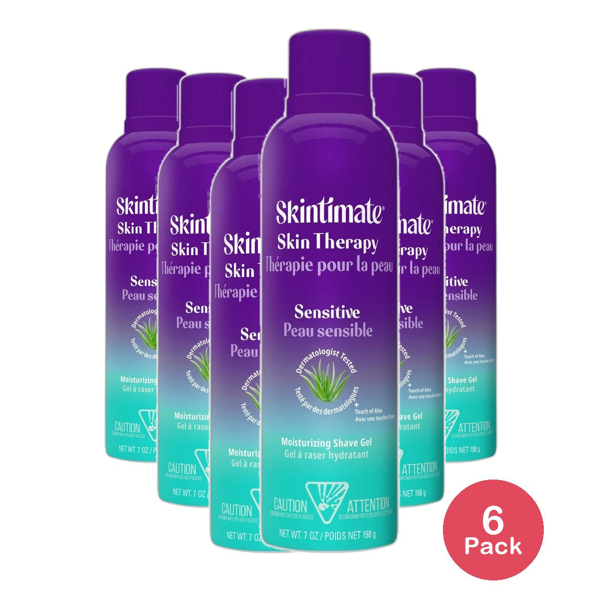 Skintimate Skin Therapy Moisturizing Shave Gel Sensitive Skin 7Oz (Pack of 6)