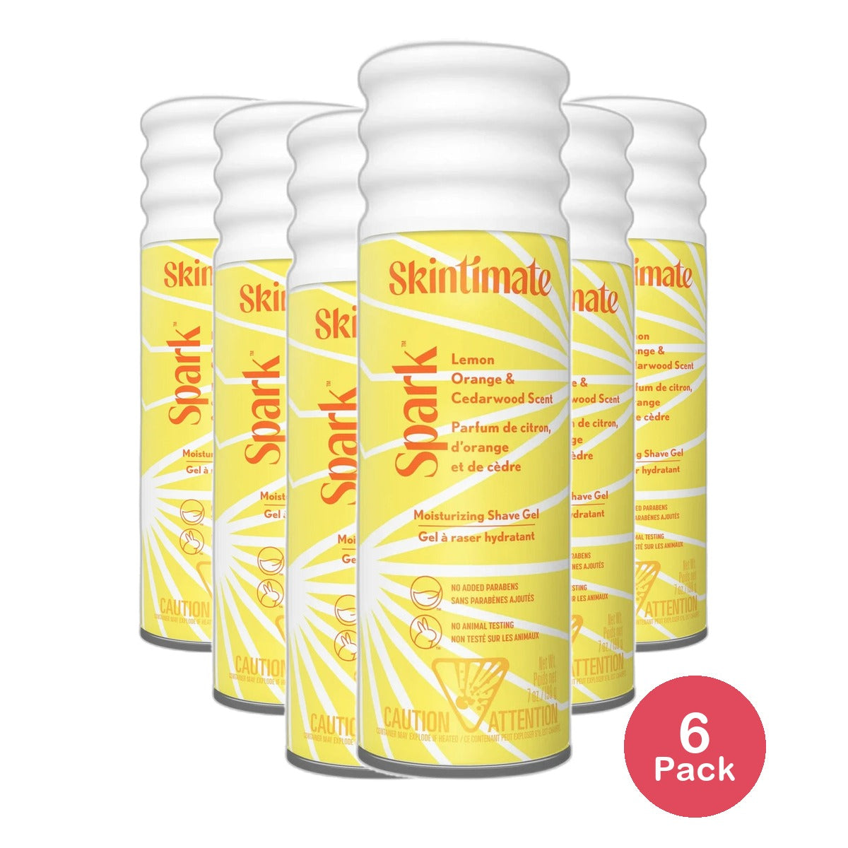 Skintimate Spark Shave Gel Lemon Orange And Cedarwood 7Oz (Pack of 6)