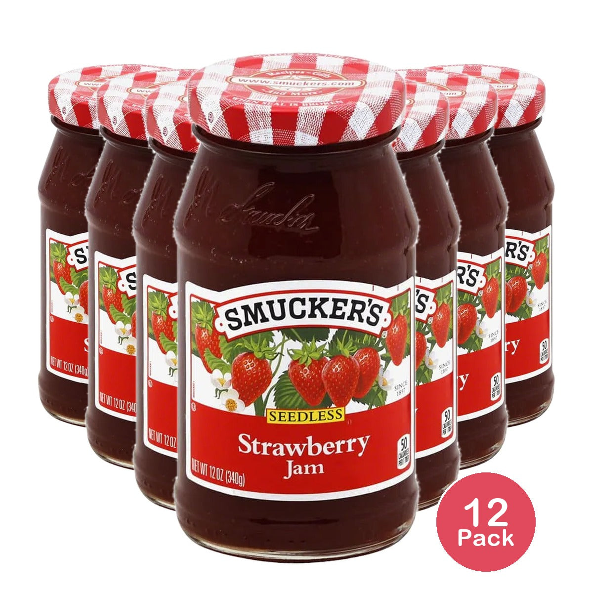 Smuckers Seedless Strawberry Jam 12Oz (Pack of 12)