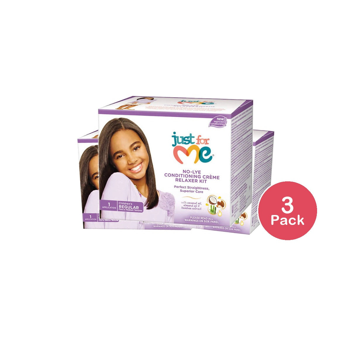 Soft & Beautiful Just for Me! No-Lye Relaxer Regular (Pack of 3)