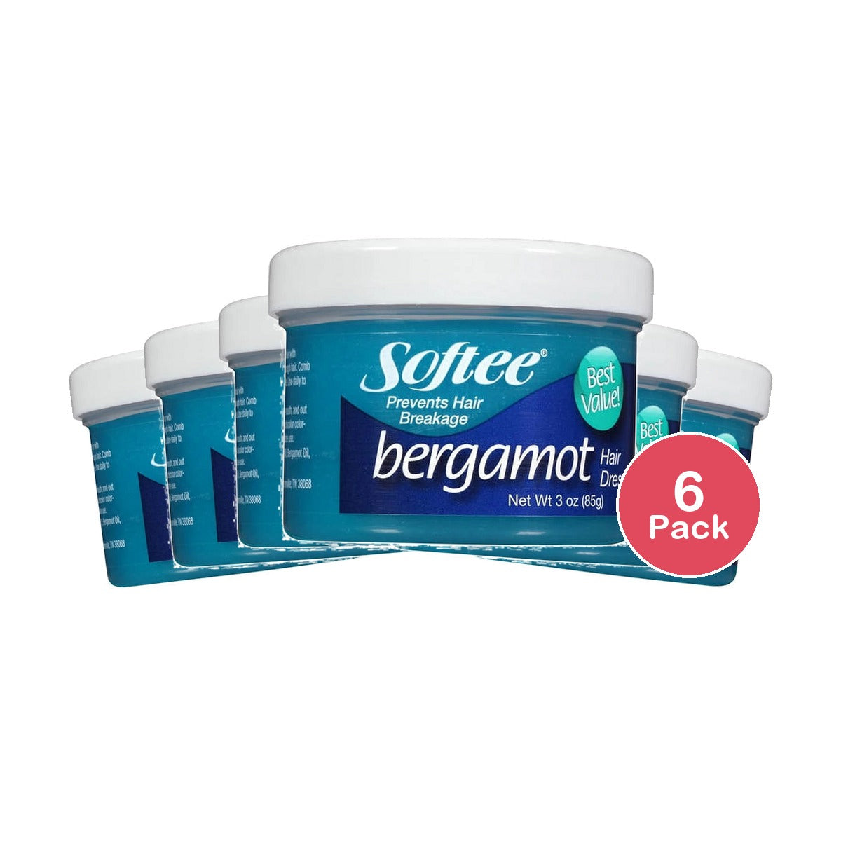 Softee Bergamot Hair Dress 3 Oz (Pack of 6)