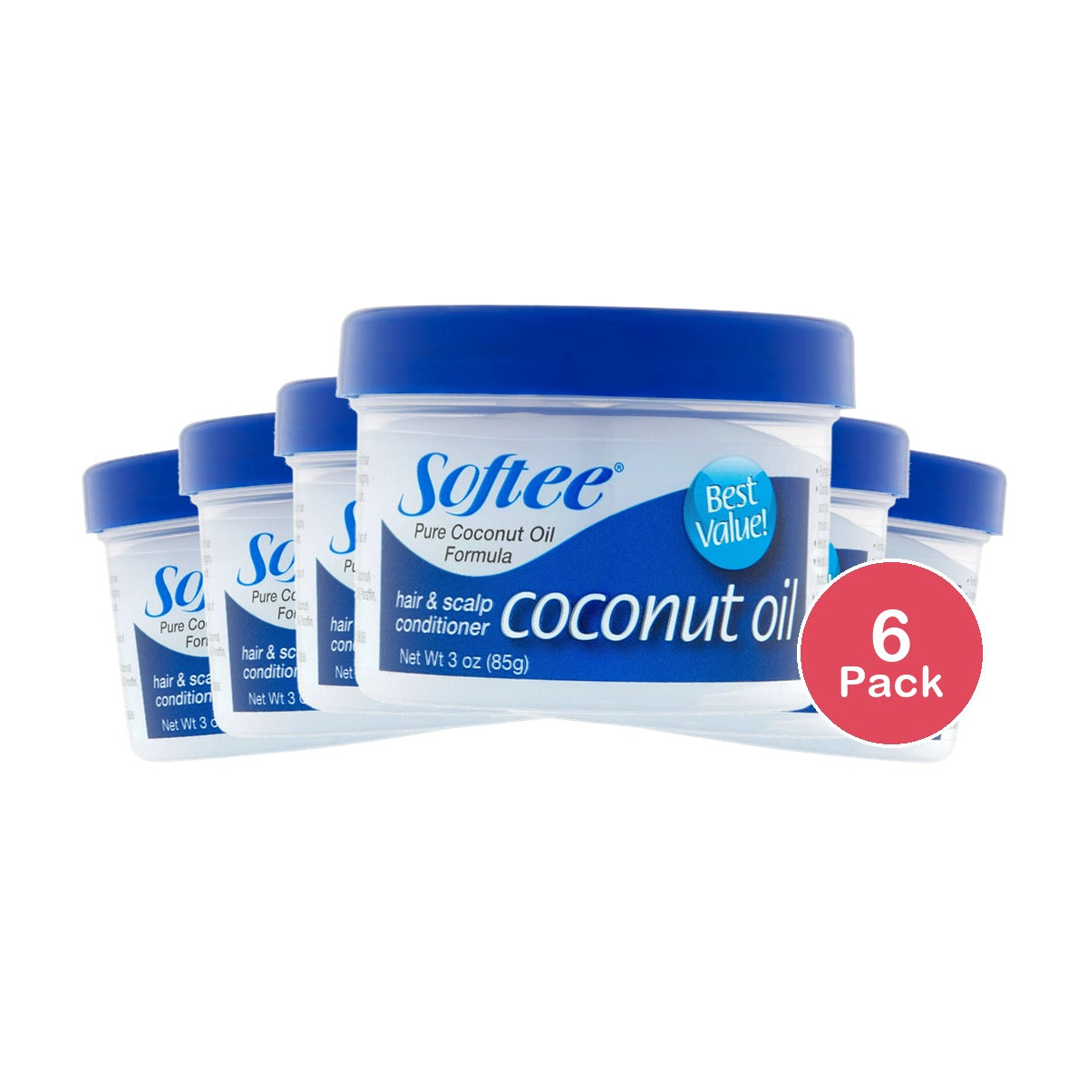 Softee Coconut Oil Repairing Scalp Care Daily Conditioner 3 Oz. Textured Hair (Pack of 6)