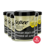 Softee Jamaican Black Castor & Flaxseed Oil Styling Gel (Pack of 6)