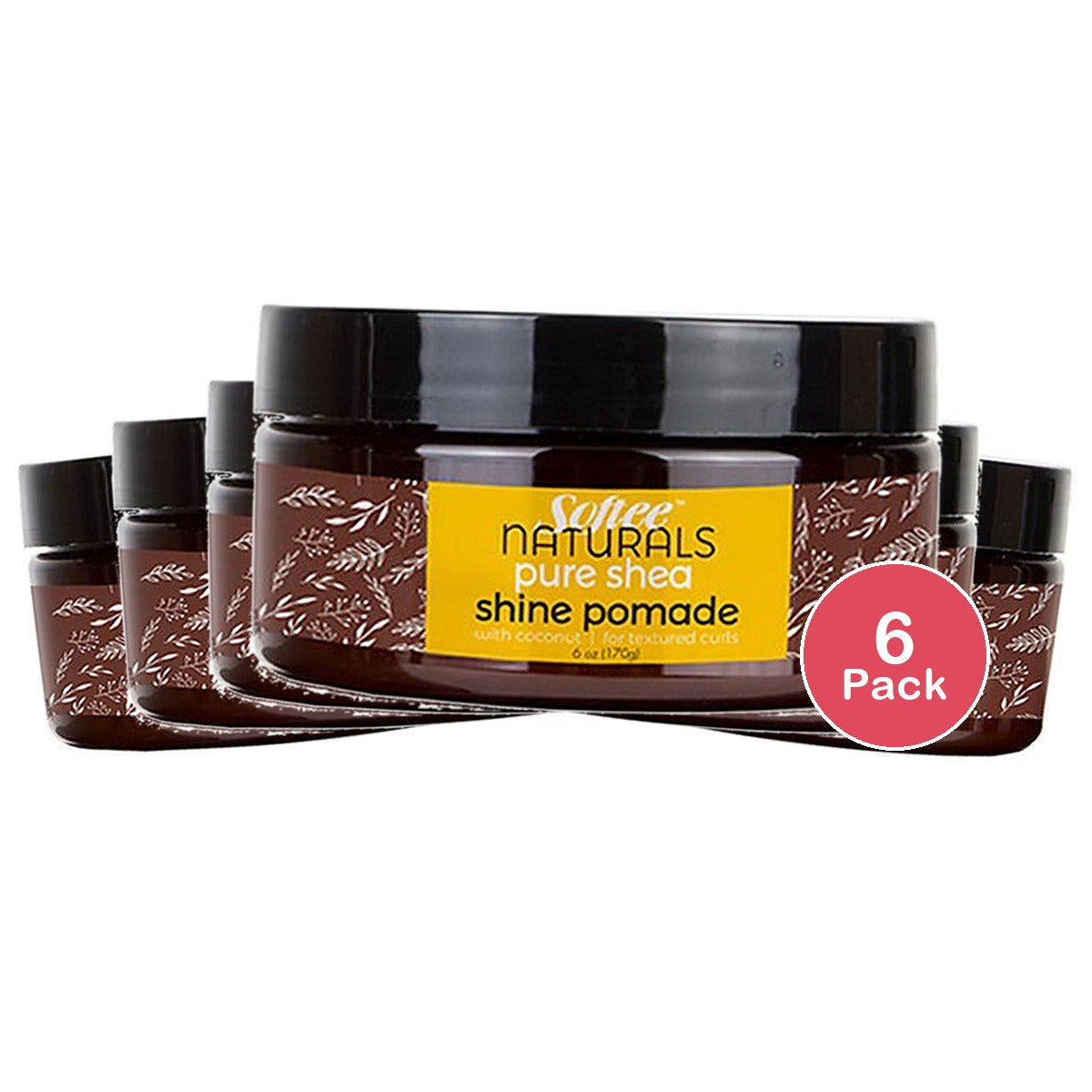 Softee Naturals Pure Shea Shine Pomade 6 Oz (Pack of 6)