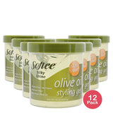 Softee Silky Shine Olive Oil Styling Gel 16 Oz (Pack of 12)