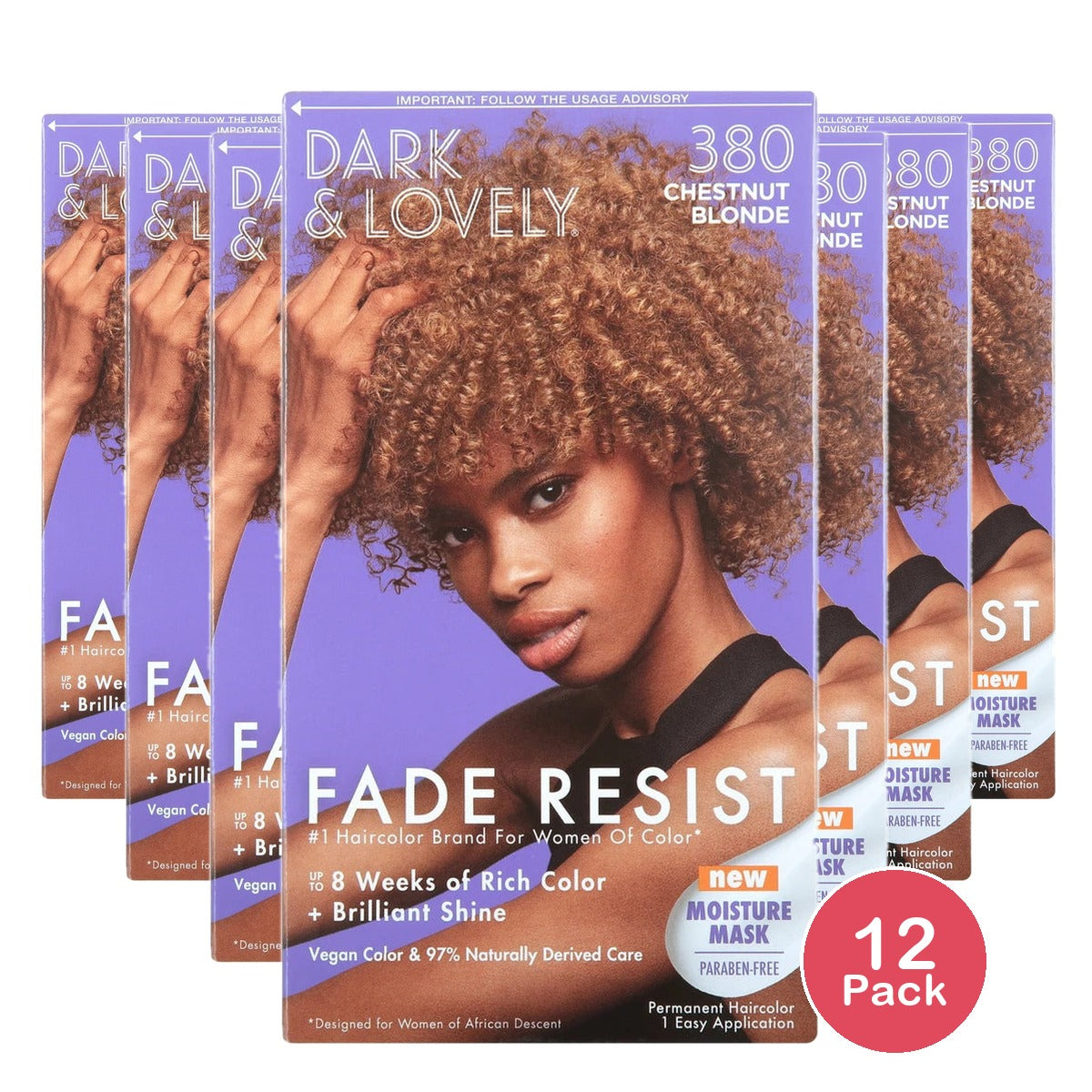 SoftSheen-Carson Dark & Lovely Fade Resist Unisex Permanent Hair Color  380 Ches nan (Pack of 12)