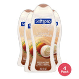 Softsoap Exfoliating Body Wash Coconut Butter Scrub 20Oz (Pack of 4)