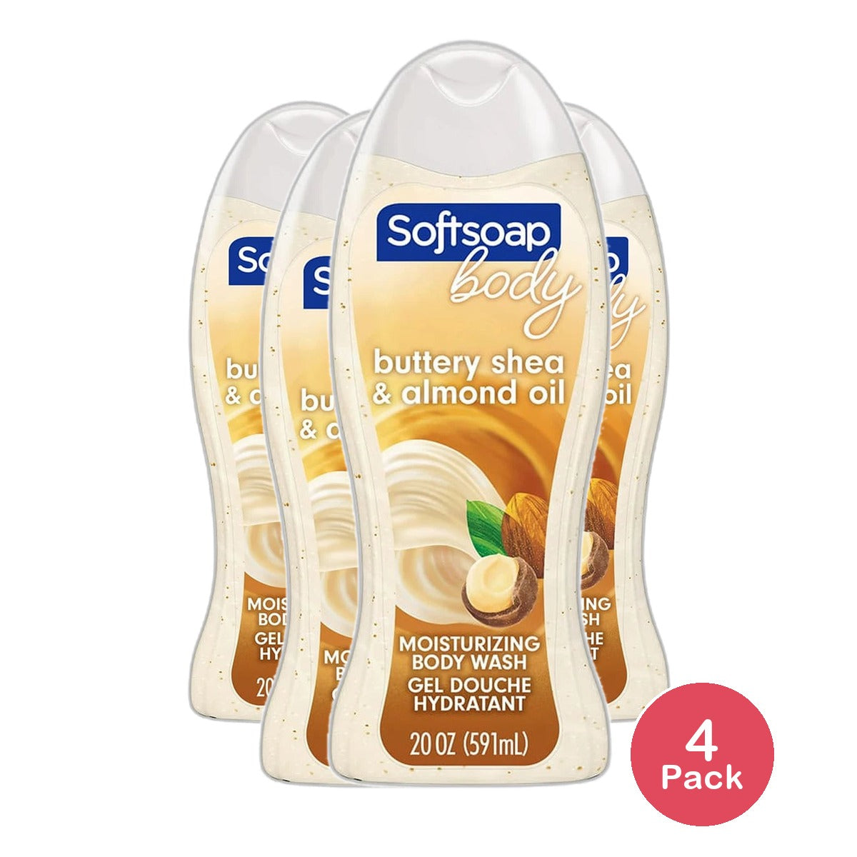 Softsoap Moisturizing Body Wash Shea And Almond Oil 20Oz (Pack of 4)