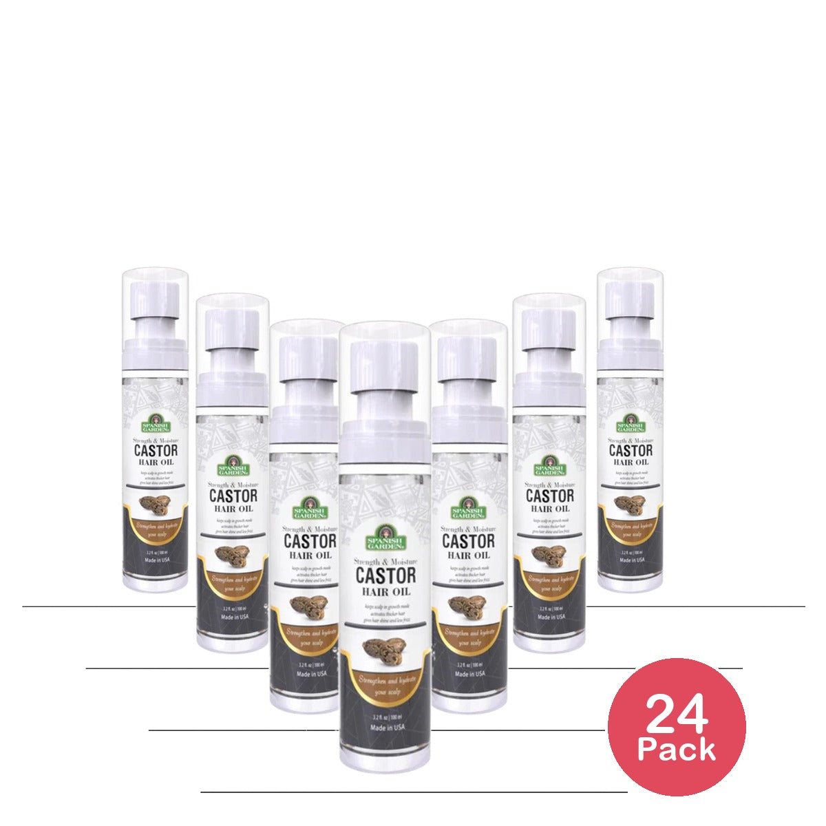 Spanish Garden 19480 The Original Castor Hair Oil 3.2. Oz (Pack of 24)