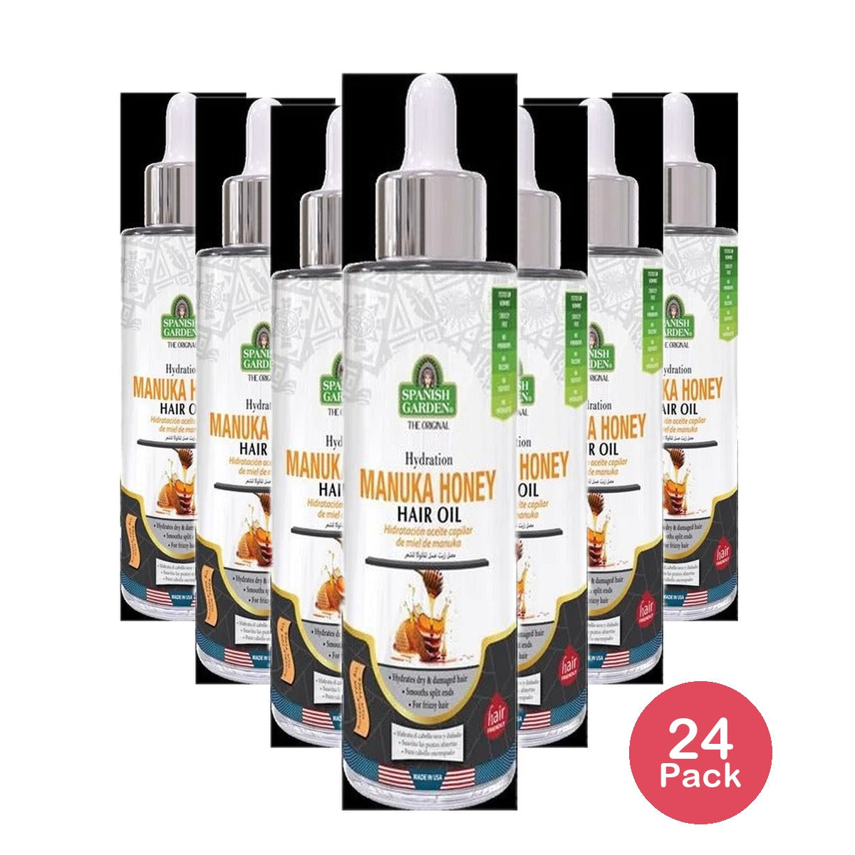 Spanish Garden Manuka Honey Hair Oil 3.2 Oz (Pack of 24)