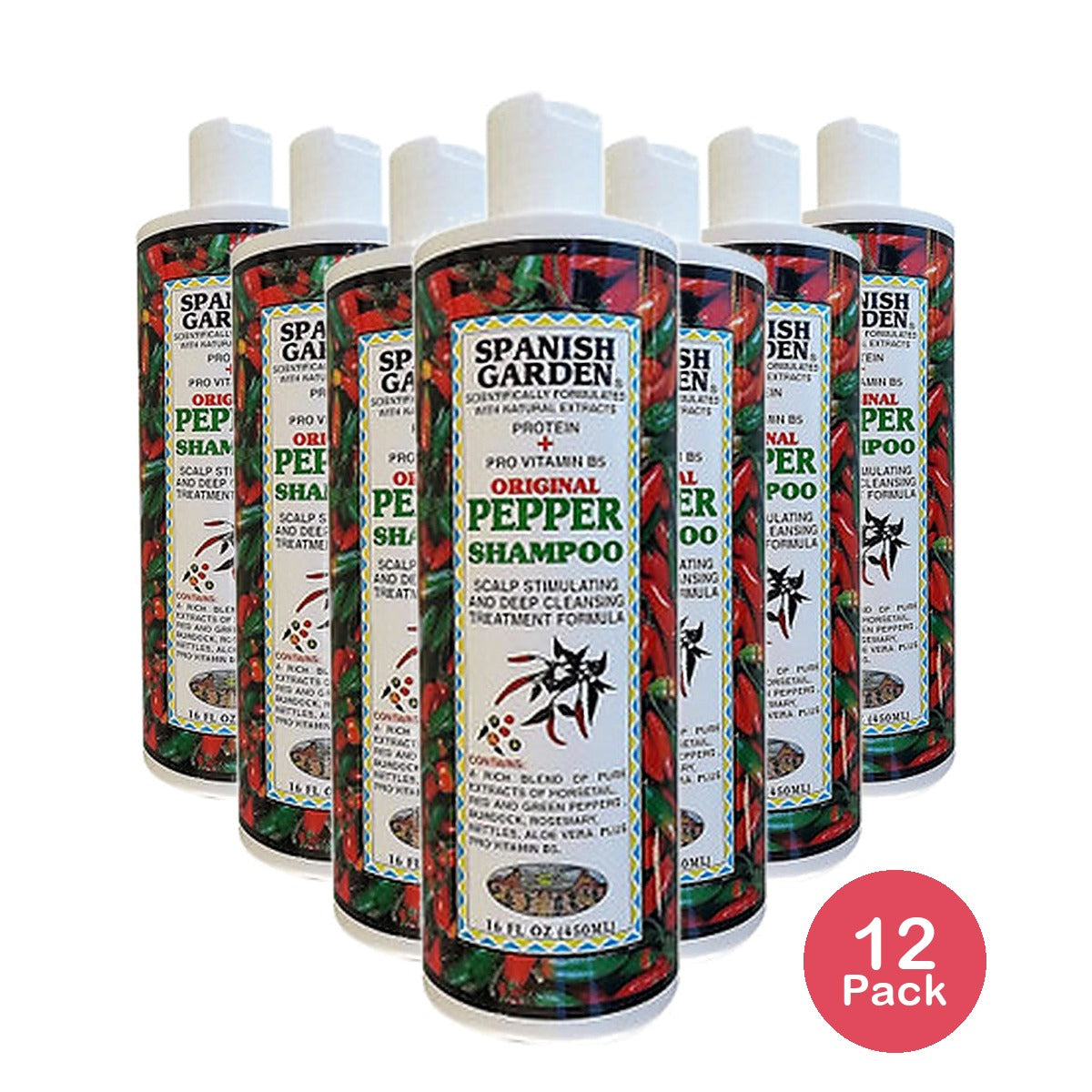 Spanish Garden Original Pepper Shampoo 16 Oz (Pack of 12)