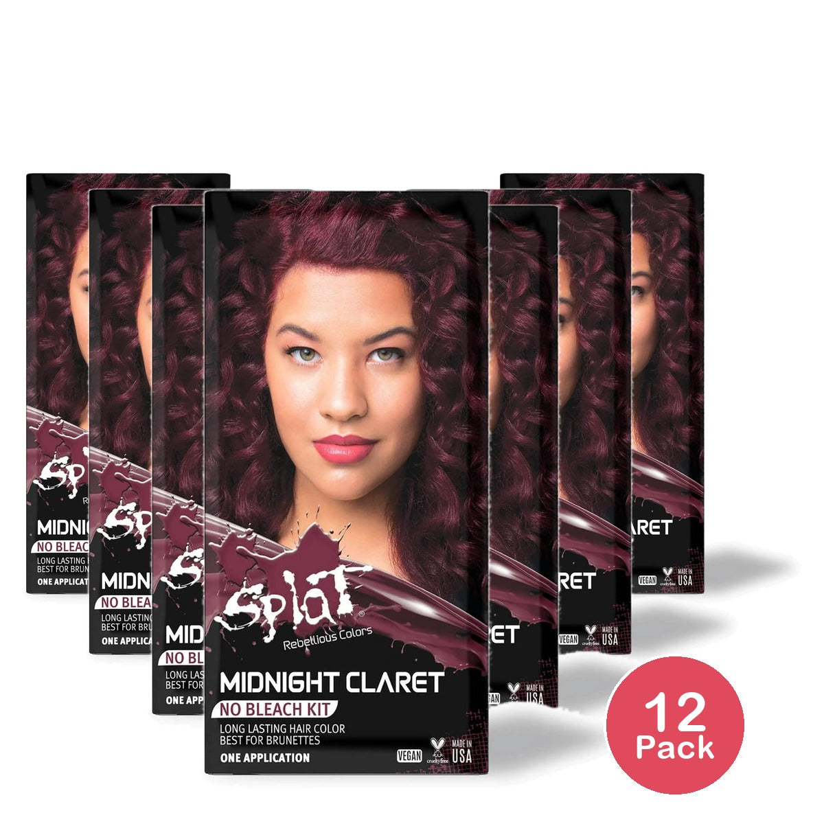 Splat Semi-Permanent Hair Color - Midnight Claret - 6 fl oz (Pack of 12)