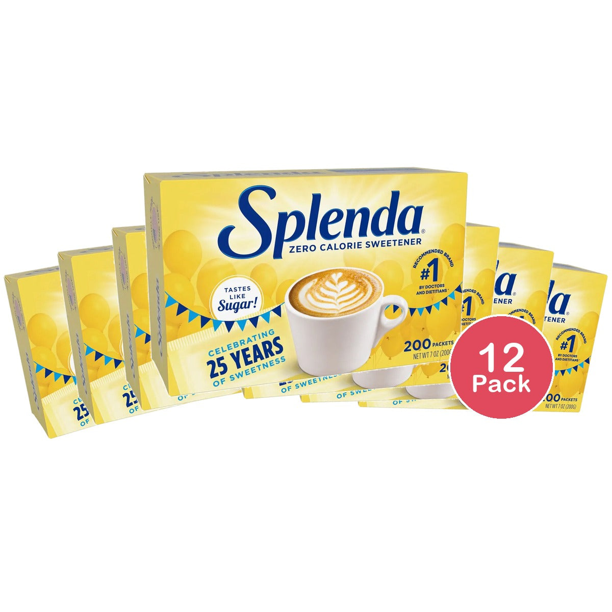 Splenda Ideal For Whole Family No Calorie Sweetener Individual Packets For Cooking And Baking 7oz (Pack of 12)