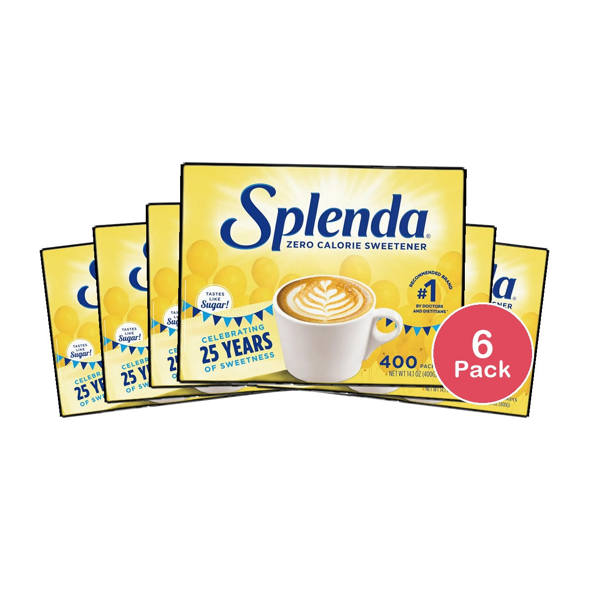 Splenda No Calorie Sweetener 400 Count Packets 14.1oz (Pack of 6)