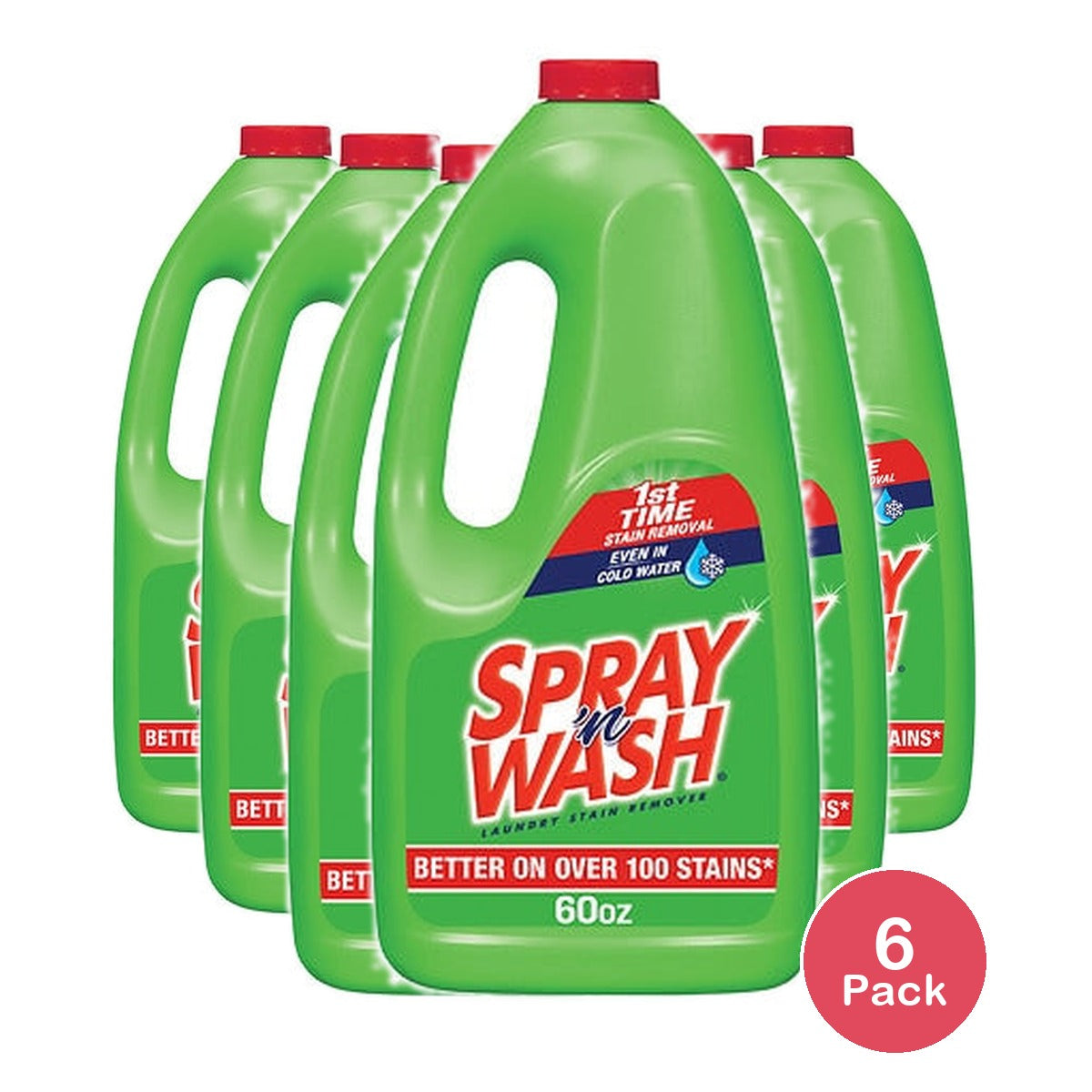 Spray n Wash Pre-Treat Laundry Stain Remover 60 Oz (Pack of 6)