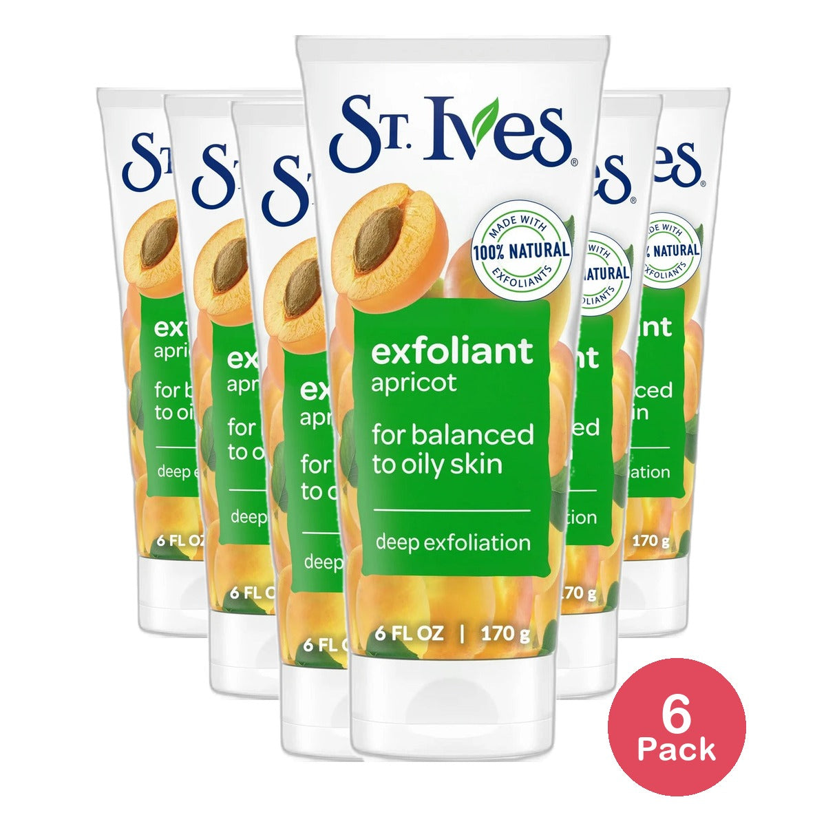 St. Ives Swiss Formula Invigorating Apricot Scrub 6Oz (Pack of 6)