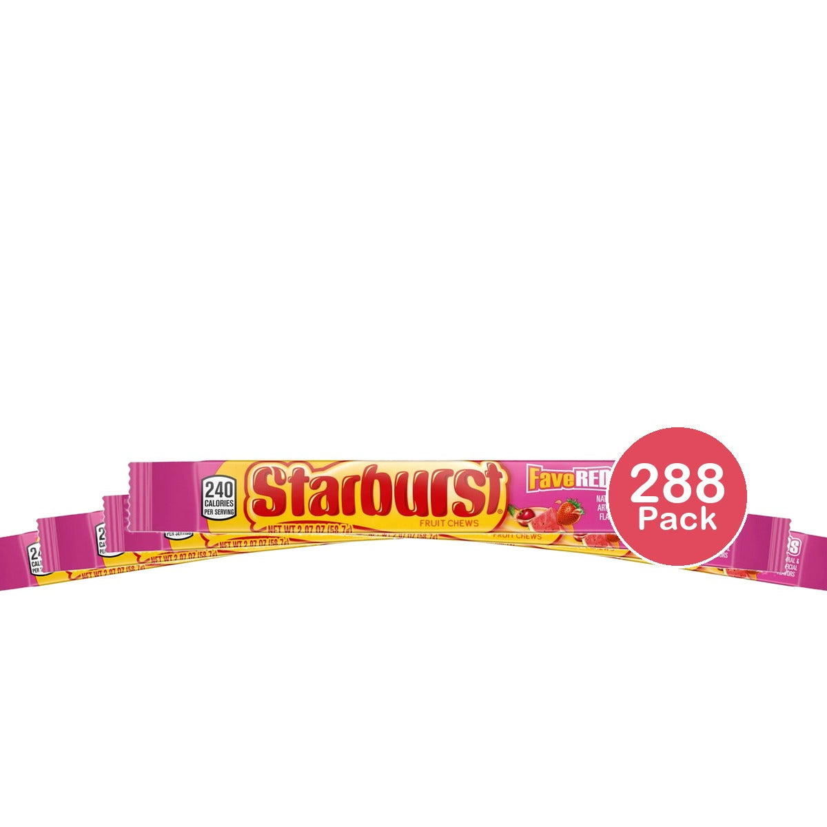 Starburst - Fruit Chews - FaveREDs 2.07 Oz (Pack of 288)