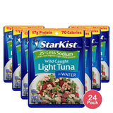 StarKist 25% Less Sodium Light Tuna in Water Pouch 2.6 Oz (Pack of 24)
