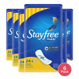 Stayfree Maxi Regular Long Pads Wingless Unscented Multi-Fluid Absorpti (Pack of 6)