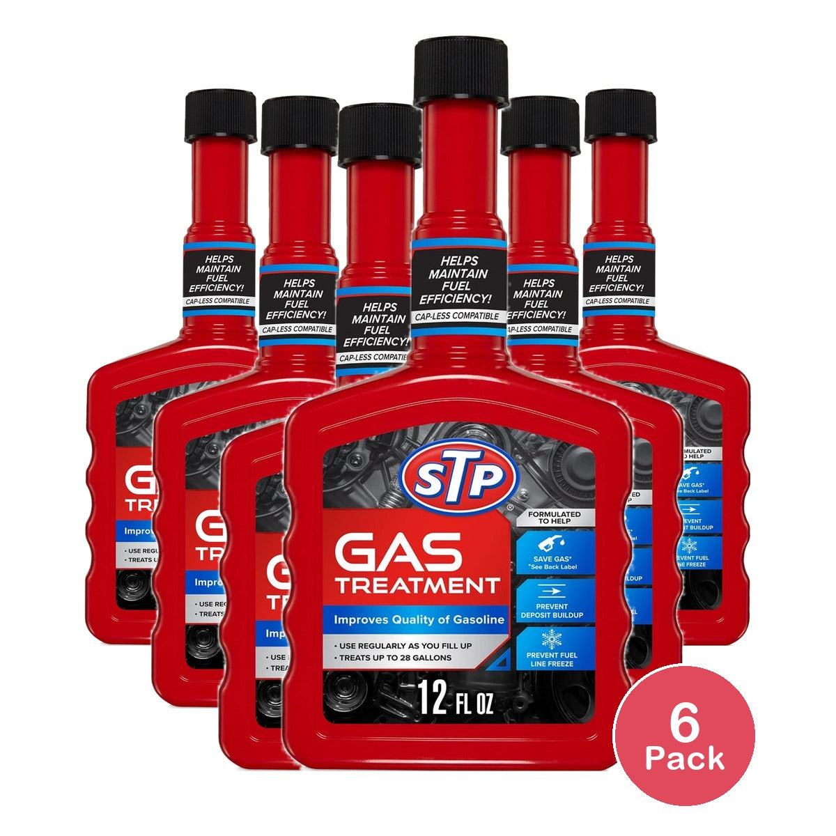 STP Gas Treatment For Any Gasoline Engine - 12 FL OZ (Pack of 6)