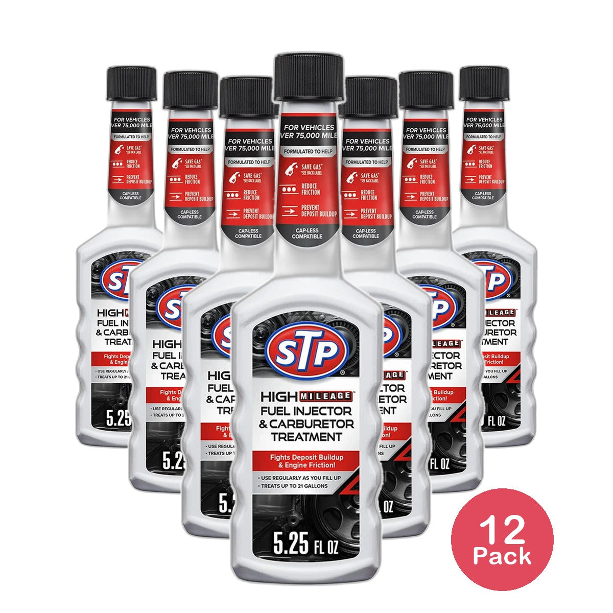 STP High Mileage Fuel Injector and Carburetor Treatment 5.25Oz (Pack of 12)