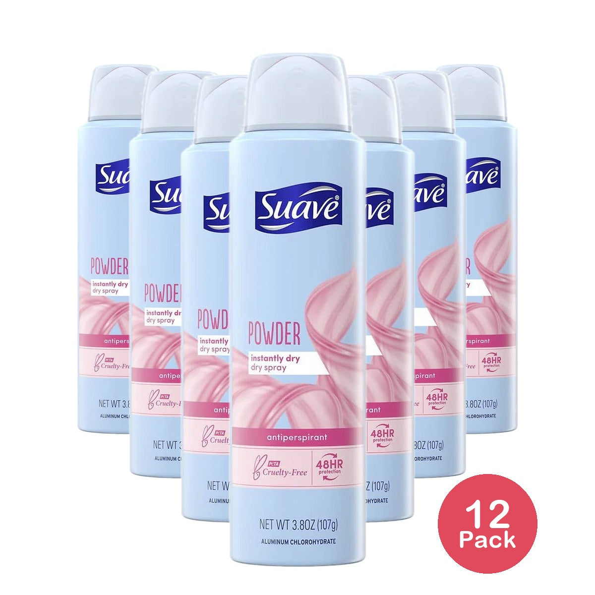 Suave Dry Spray Powder Antiperspirant Deodorant 3.8 Oz (Pack of 12)