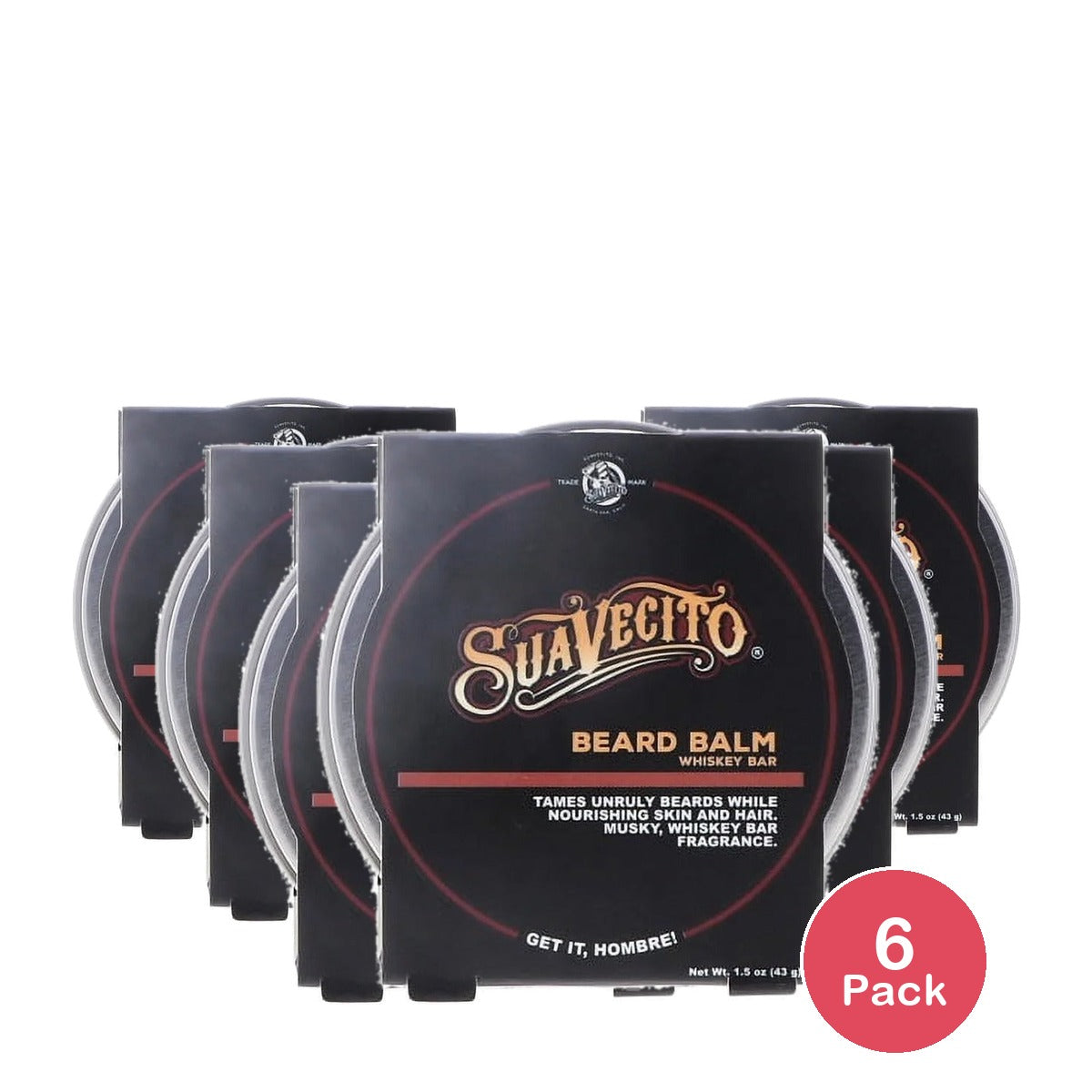Suavecito Beard Balm Whiskey Bar 2 Oz (Pack of 6)