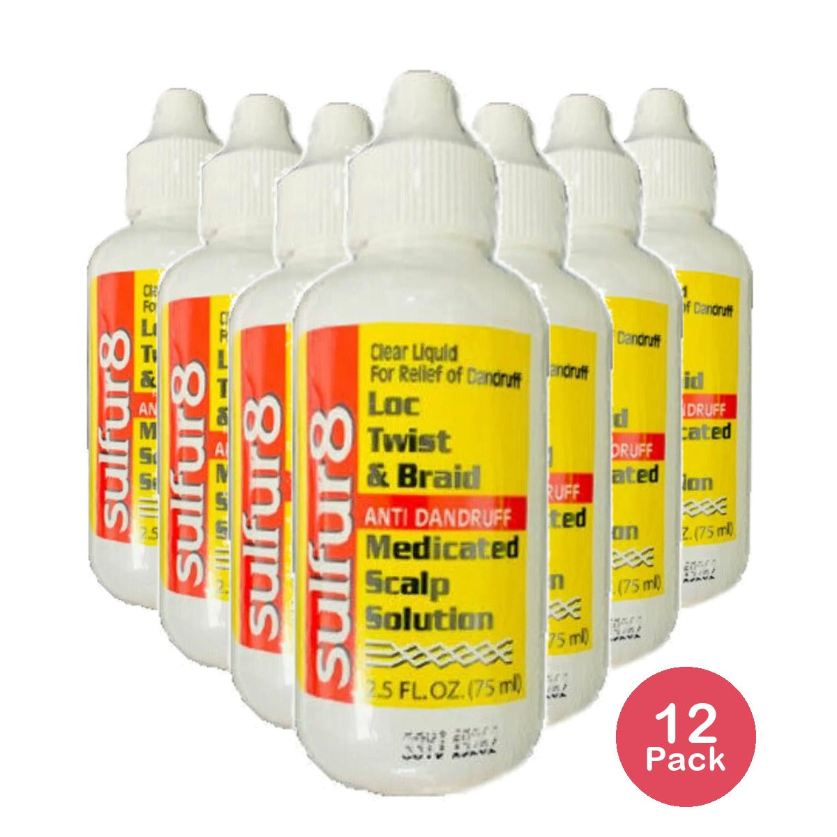 Sulfur8 Twist & Braid Anti-Dandruff Scalp Solution 2.5 Oz (Pack of 12)