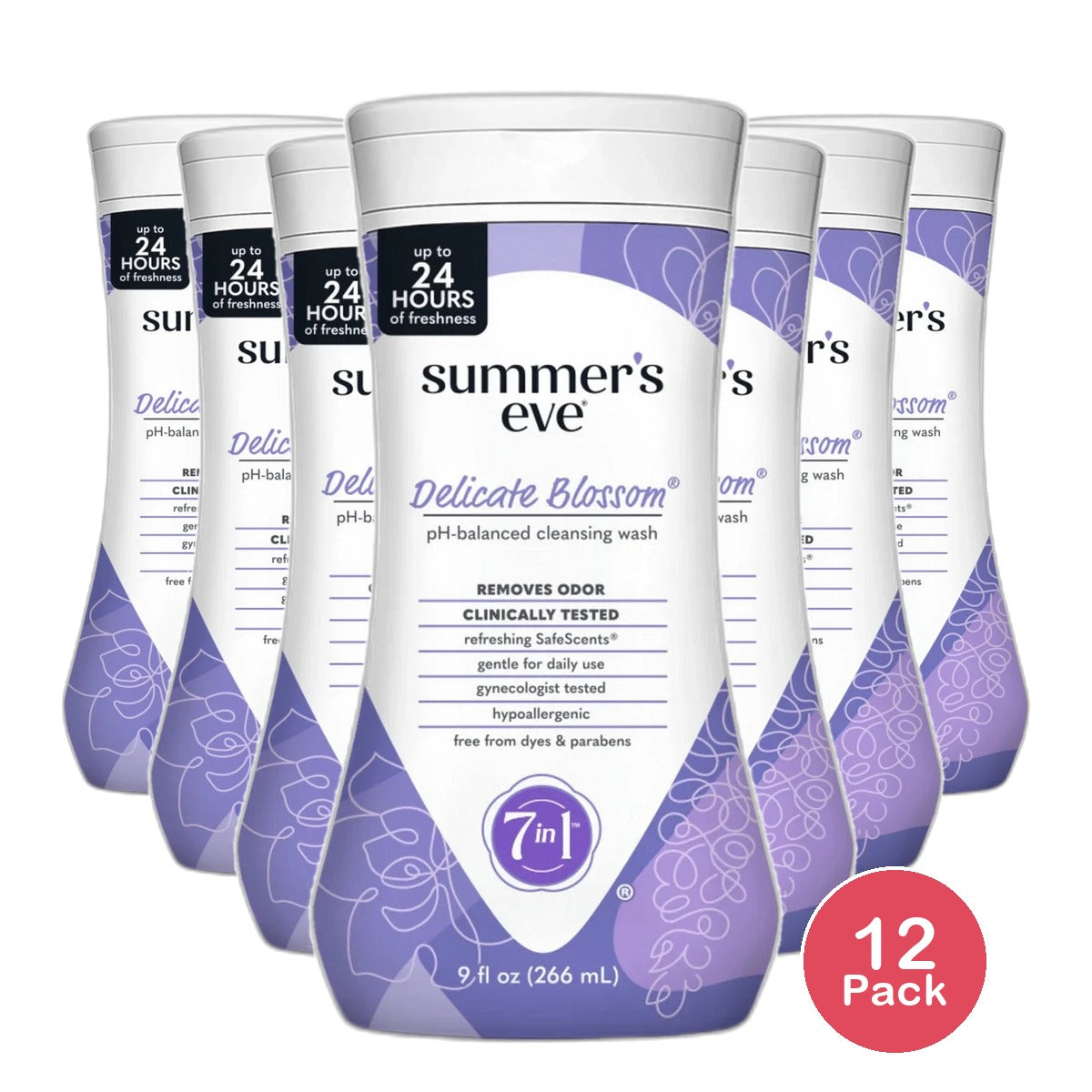 Summers Eve Cleansing Wash For Sensitive Skin Delicate Blossom 9Oz (Pack of 12)