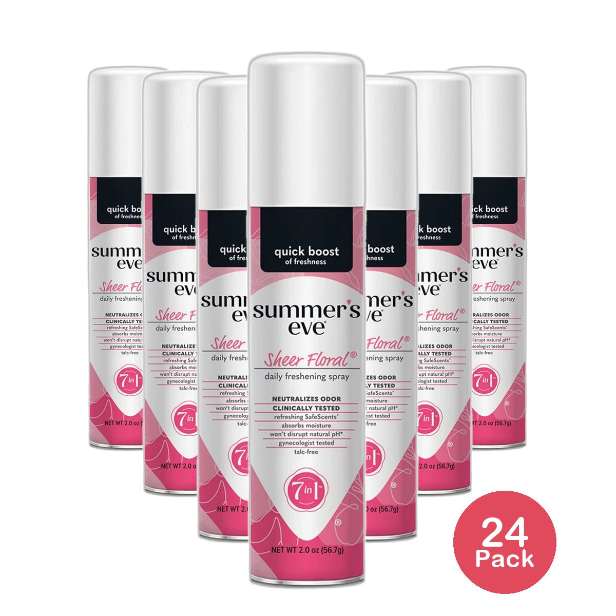 Summers Eve Freshening Spray Deodorant Sheer Floral 2Oz (Pack of 24)