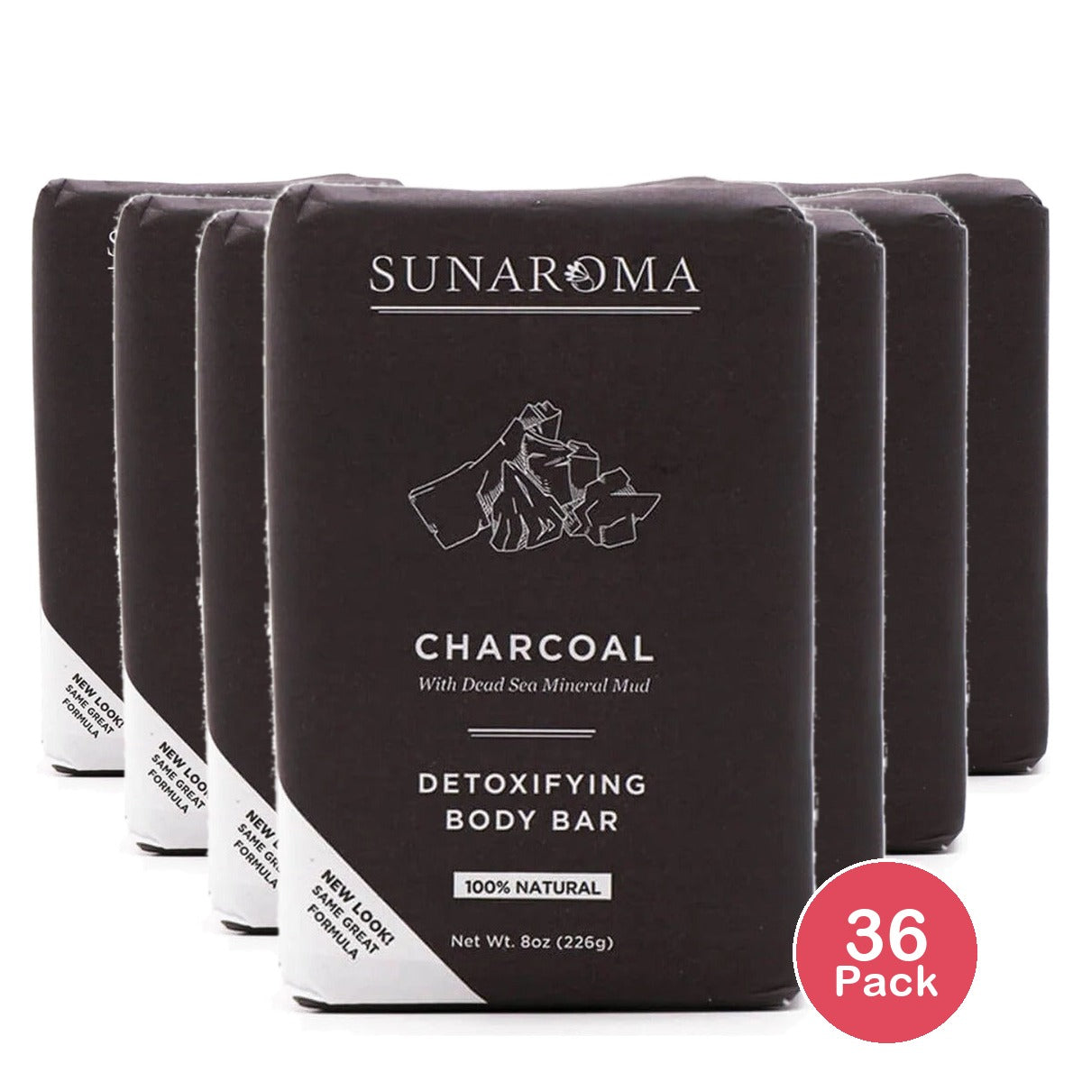 Sunaroma Charcoal Bar Soap 8 Oz (Pack of 36)