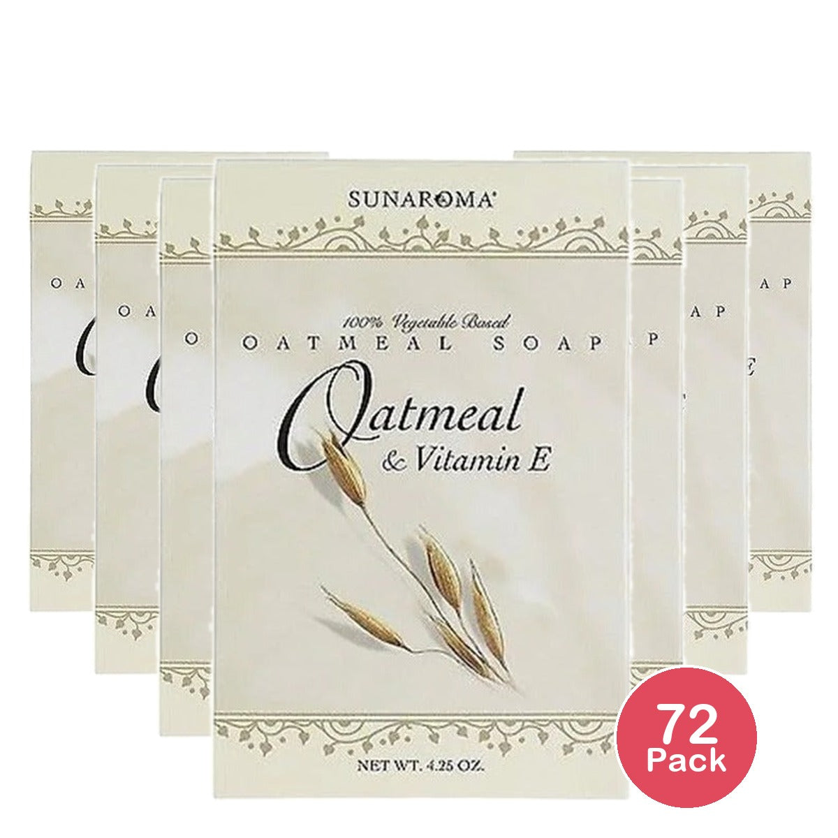 Sunaroma Oatmeal & Vitamin E Bath Bar Soap 4.25 Oz (Pack of 72)