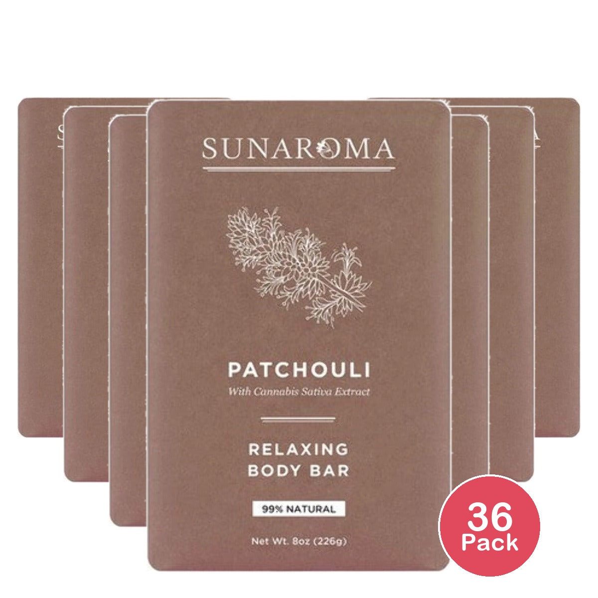 Sunaroma Patchouli Oil Relaxing Body Bar 8 Oz (Pack of 36)