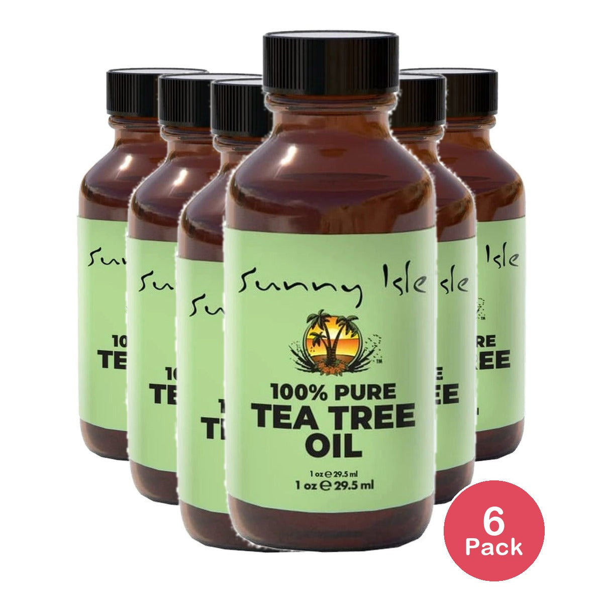 Sunny Isle 100% Pure Tea Tree Oil - 1oz (Pack of 6)