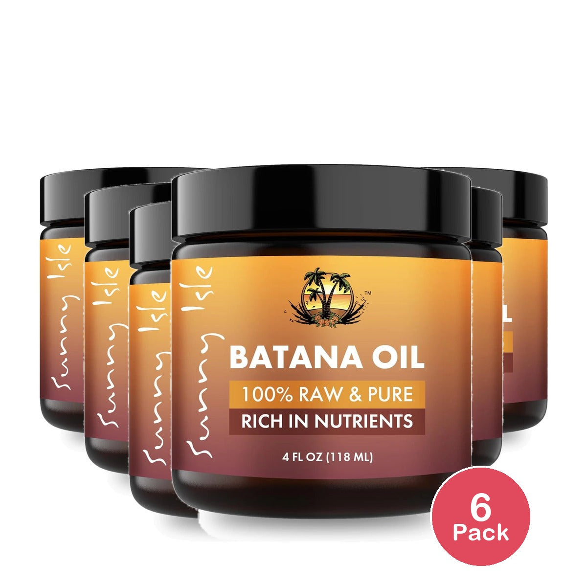 Sunny Isle 100% Raw & Pure Batana Oil 4oz (Pack of 6)
