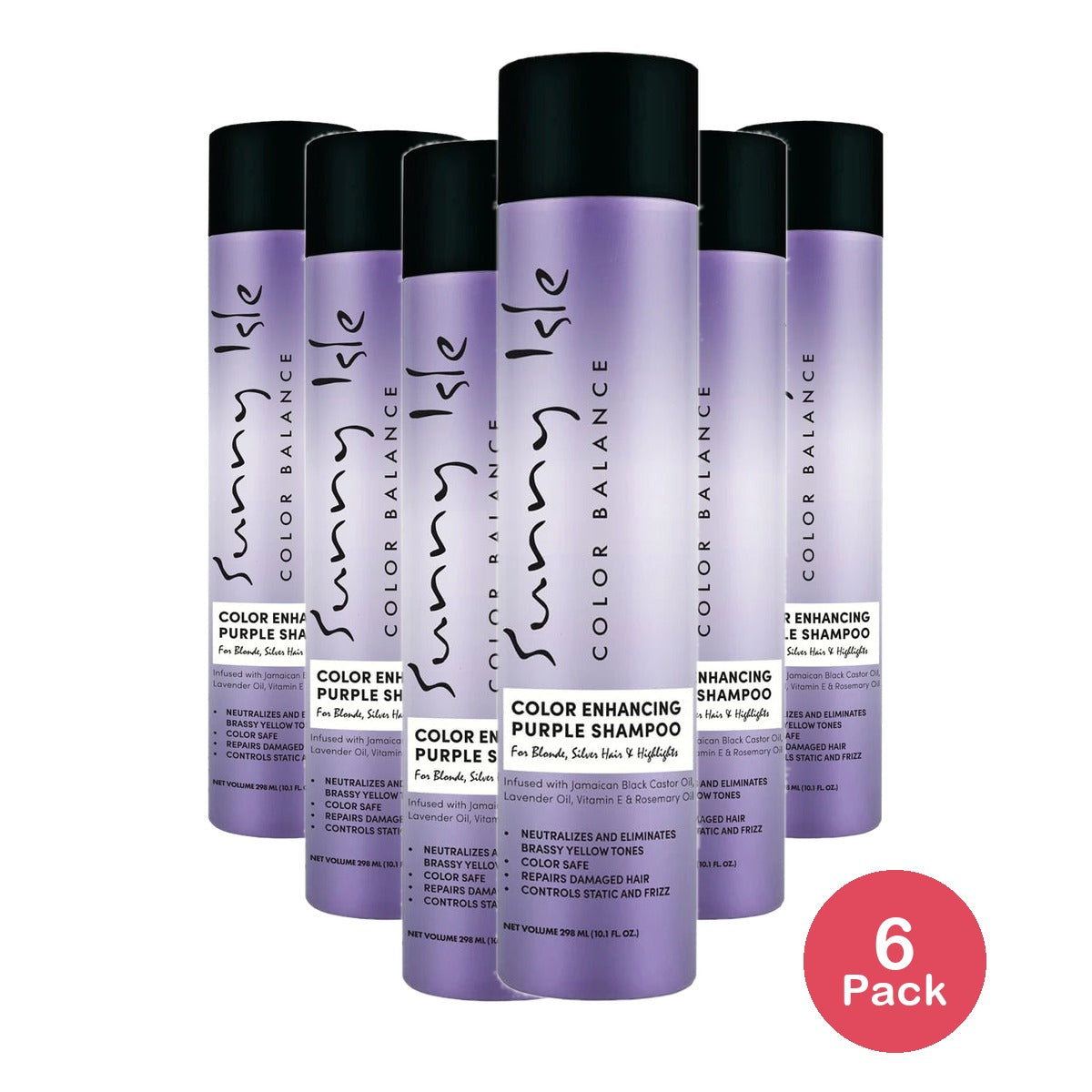 Sunny Isle Color Enhancing Purple Shampoo 10.1oz (Pack of 6)