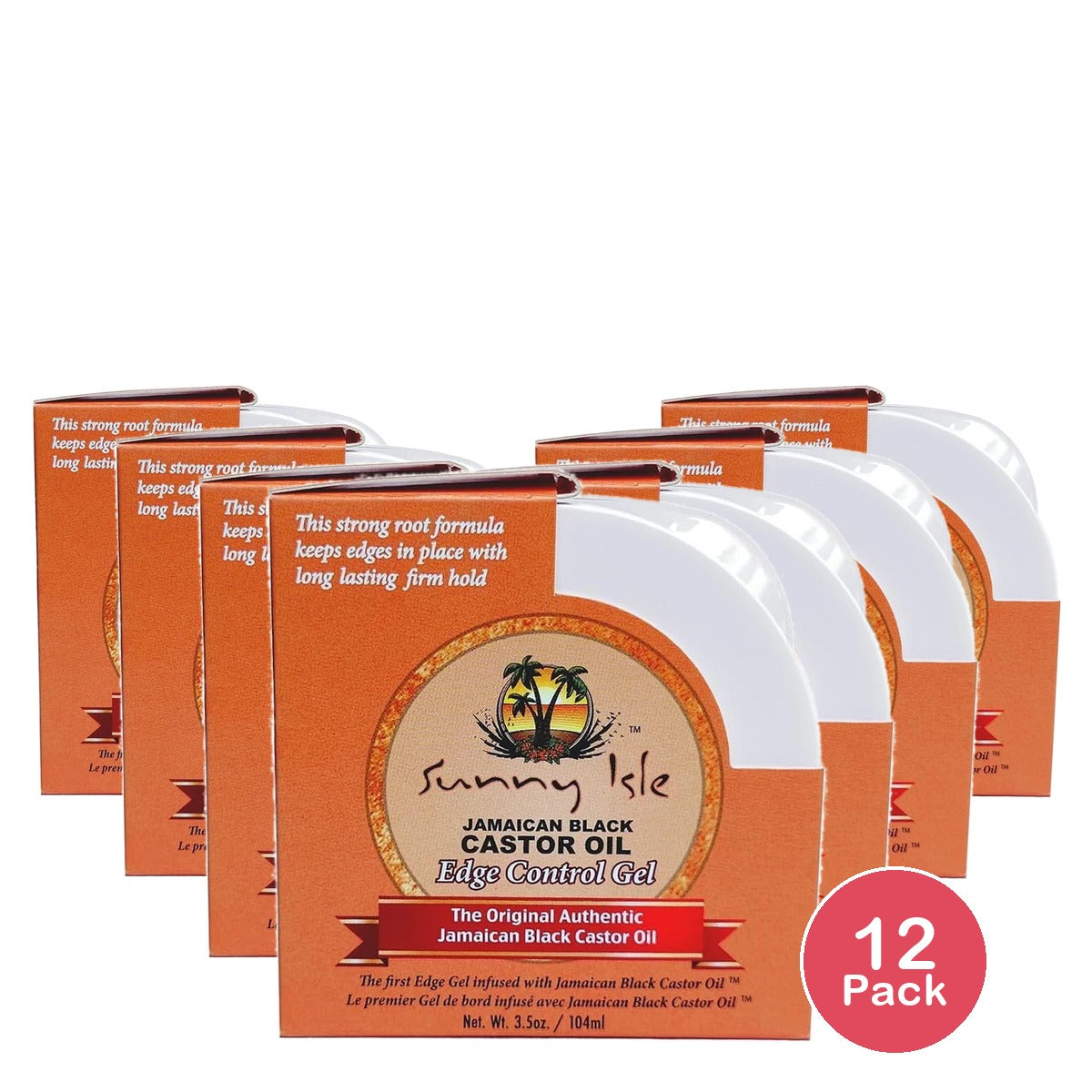 Sunny Isle Jamaican Black Castor Oil Edge Hair Gel 3.5 Oz(Pack of 12)