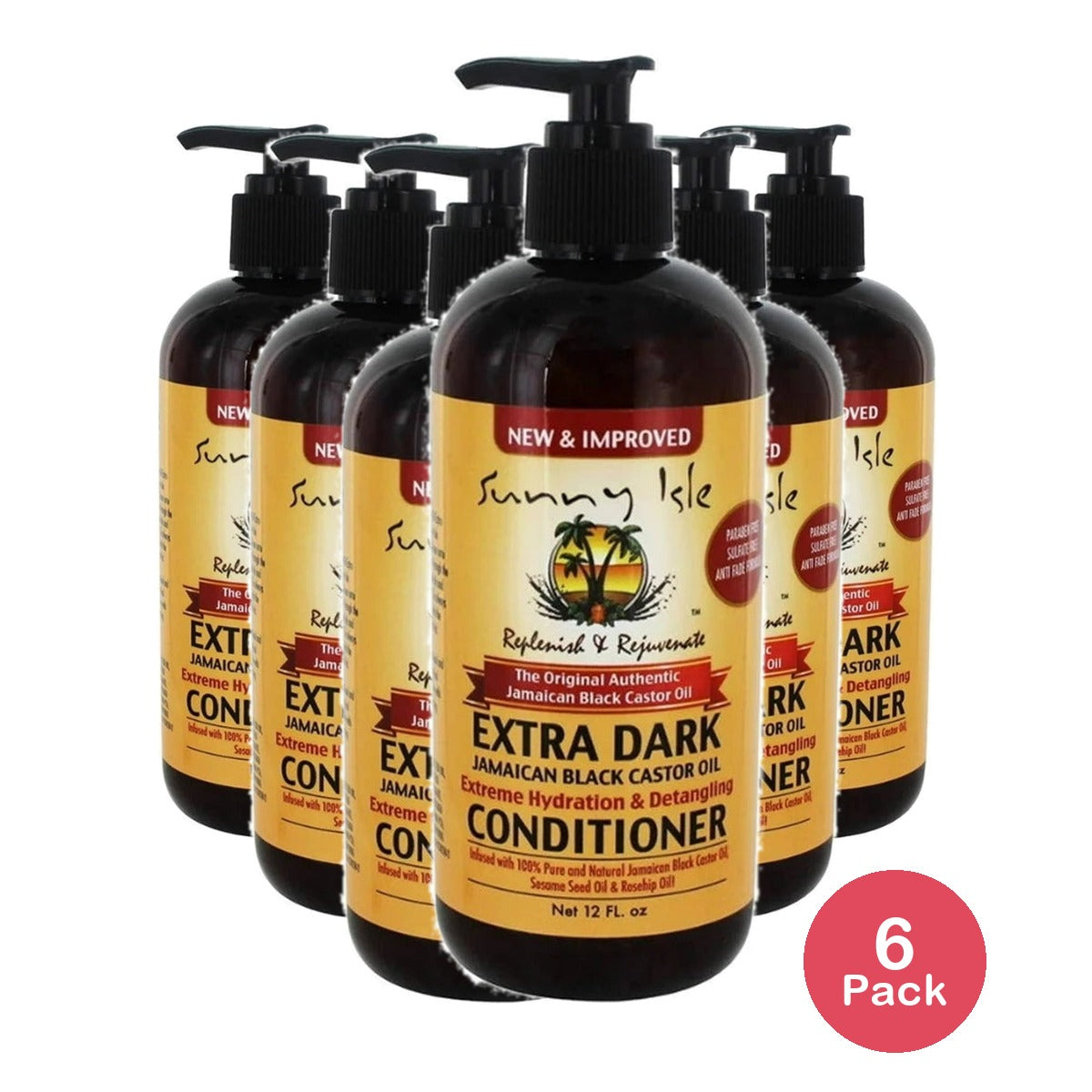 Sunny Isle Jamaican Black Castor Oil Extreme Hydrating Conditioner 10.1 Fl. Oz (Pack of 6)