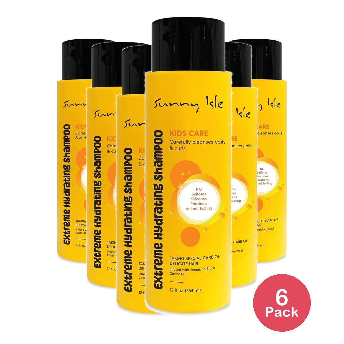 Sunny Isle Kids Care Extreme Hydrating Shampoo 12 Fl. Oz (Pack of 6)