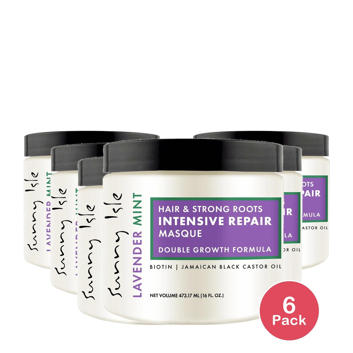 Sunny Isle Lavender Mint Hair and Strong Roots Intensive Repair Masque 16oz (Pack of 6)