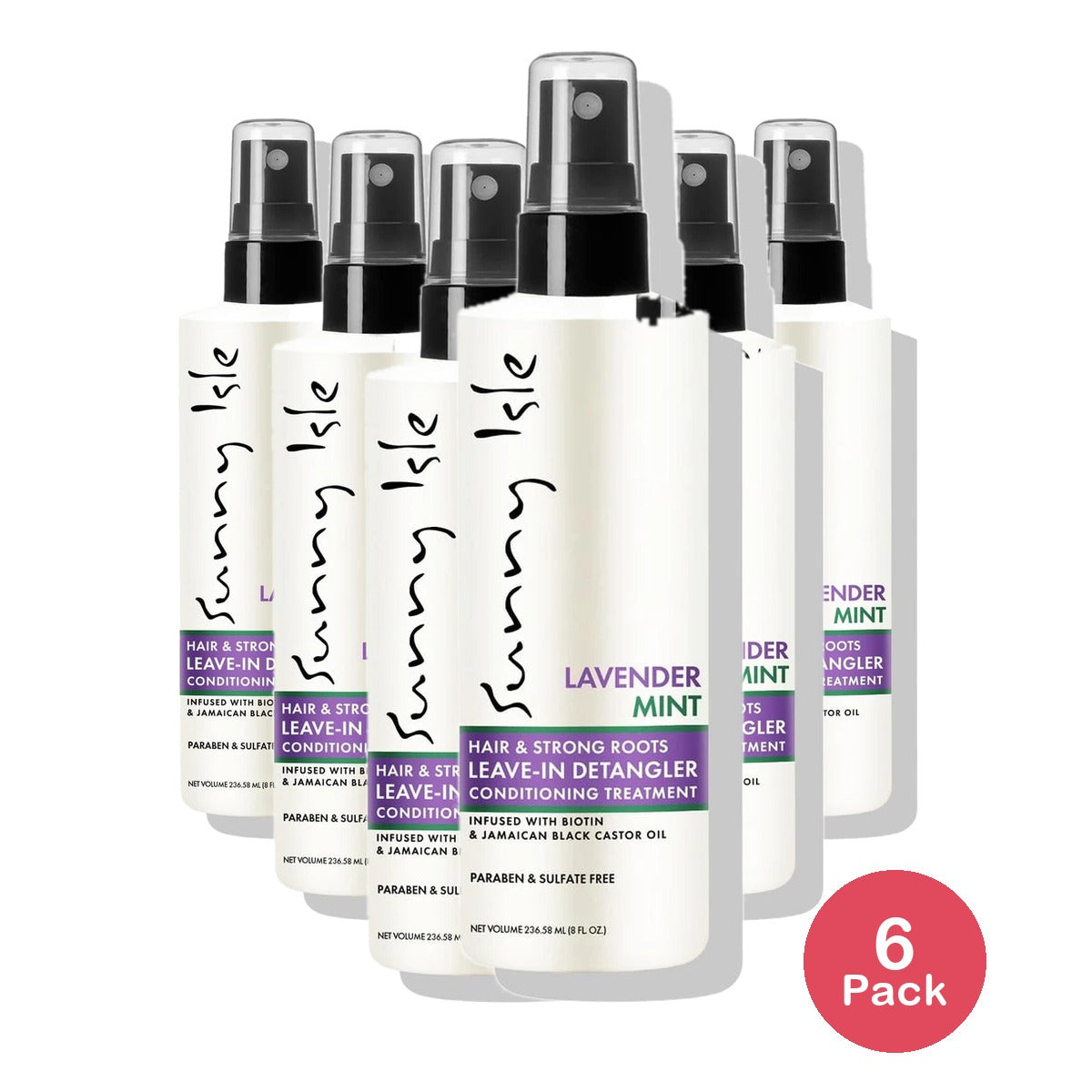 Sunny Isle Lavender Mint Leave-In Detangler Conditioning Treatment 8oz (Pack of 6)