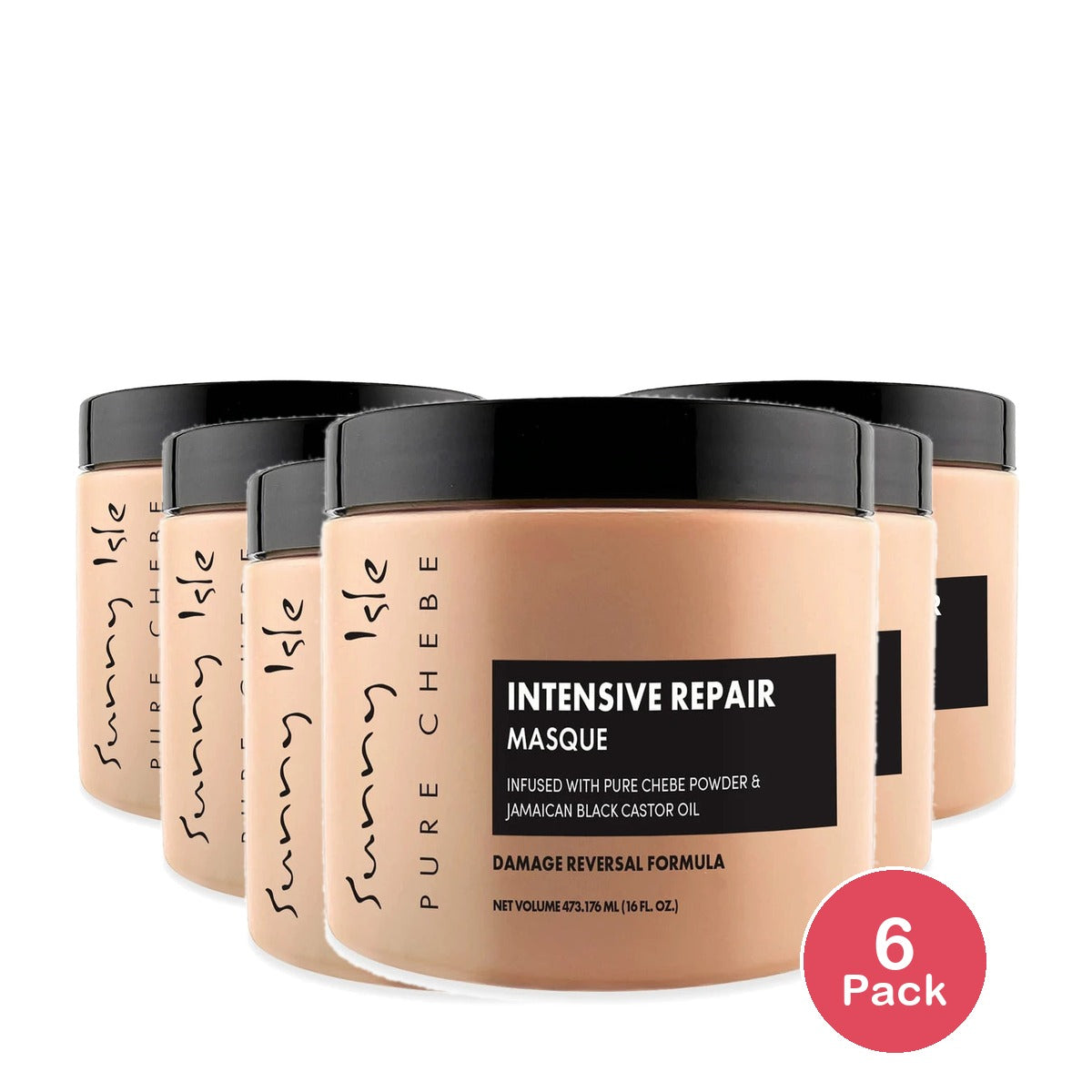 Sunny Isle Pure Chebe Intensive Repair Masque - 16 fl oz (Pack of 6)