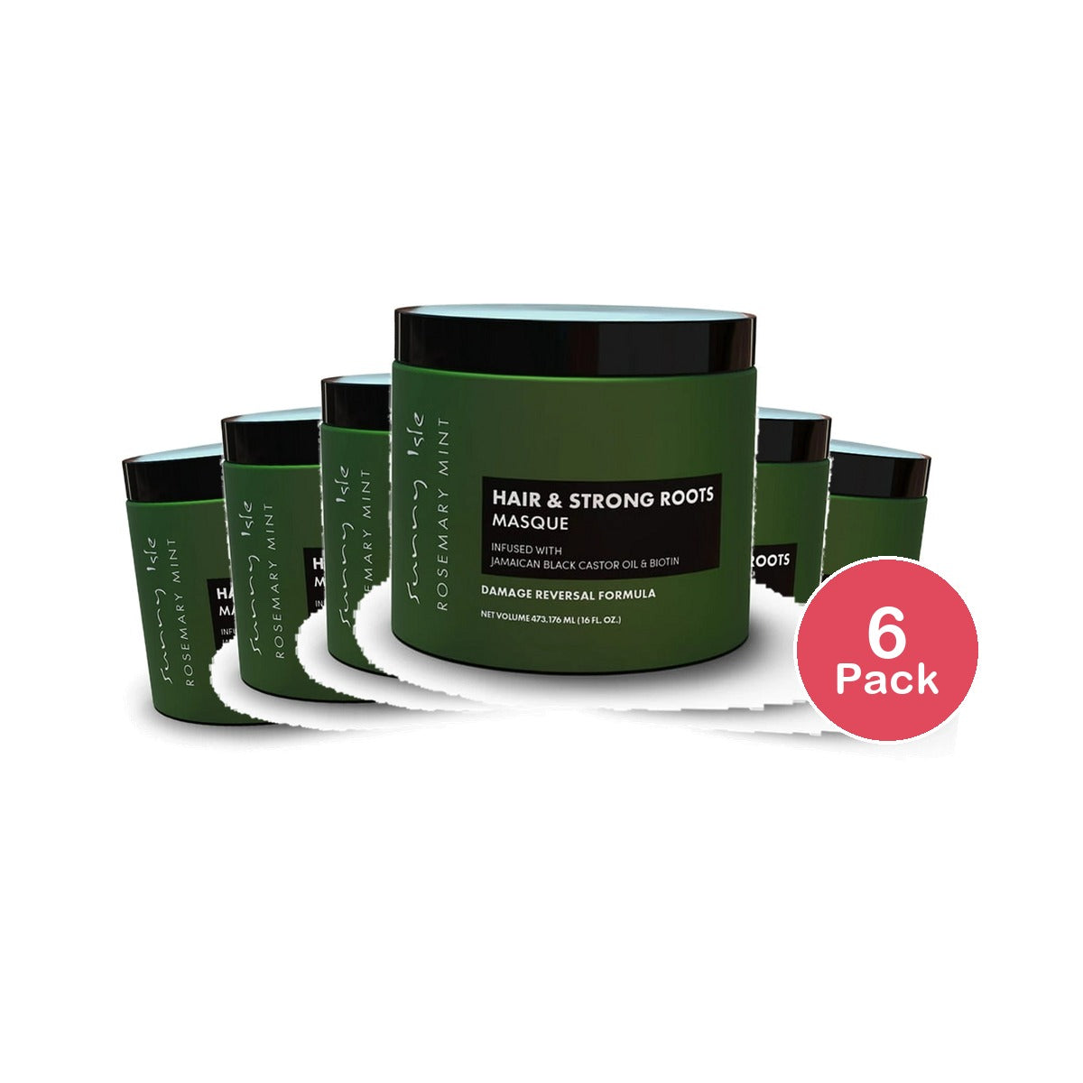 Sunny Isle Rosemary Mint Hair and Strong Roots Masque 16oz (Pack of 6)
