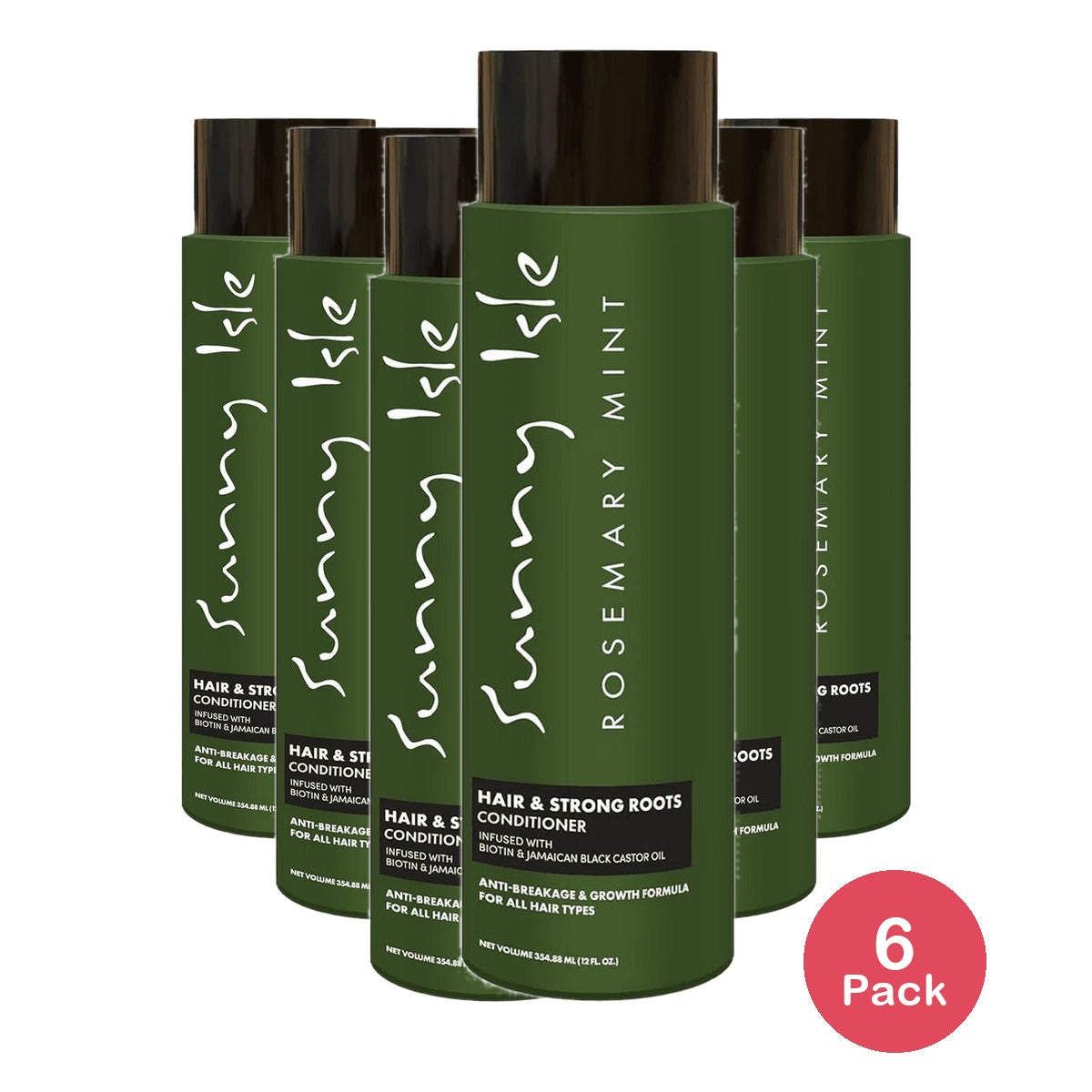 Sunny Isle Rosemary Mint Hair & Strong Roots Conditioner - 12 oz (Pack of 6)