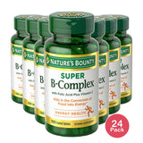 Super B-Complex Vitamin Supplement With Folic Acid And Vitamin C By Natures Bounty100 Ea 8.14Oz (Pack of 24)