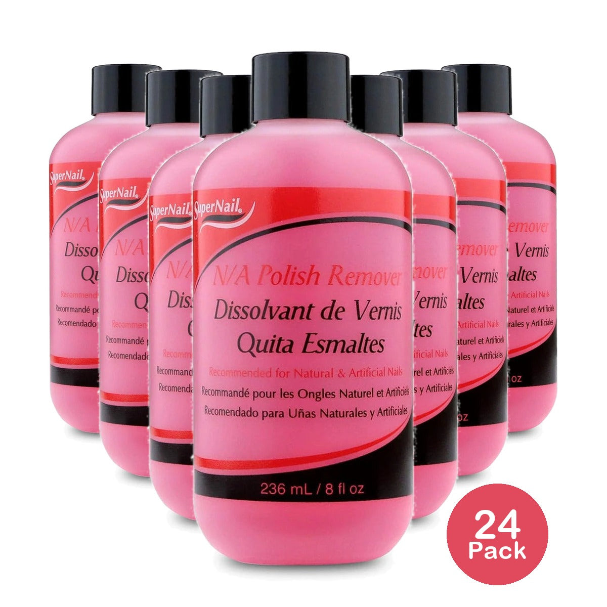 Super Nail Non-Abrasive Polish Remover 8 oz (Pack of 24)